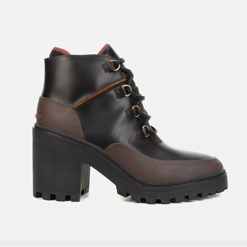 Sperry Pretty Tough Waterproof High-Heeled Boots Rust 10